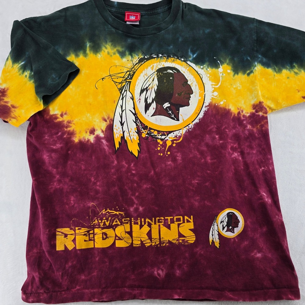 NFL Washington Redskins Mens XXL T-Shirt Burgundy Gold Tie Dye Graphic Tee
